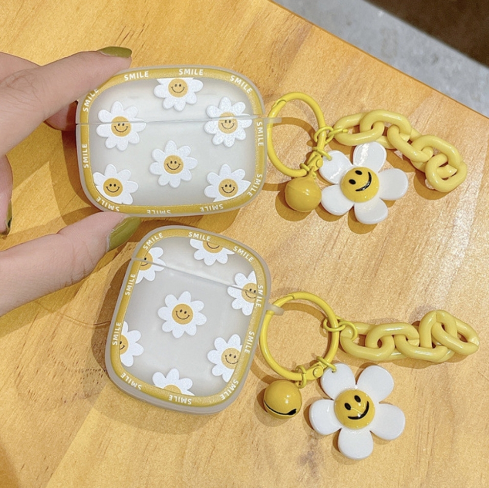 Airpods Case Airpods Pro Case Airpods 3rd Gen Case Smile Daisy flower Silicone - Picture 8 of 11